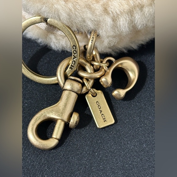 Coach Shearling Coin Keychain - Picture 7 of 7